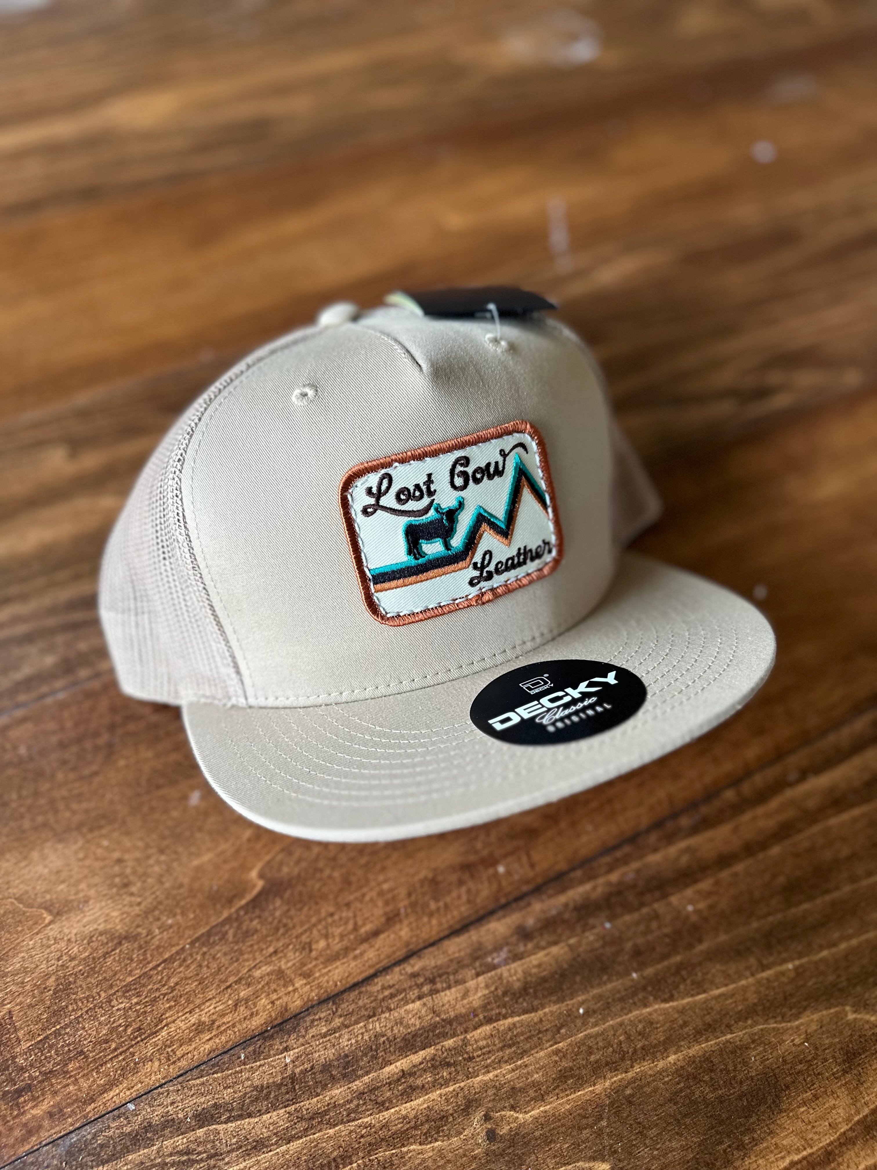 Lost cow leather trucker cap